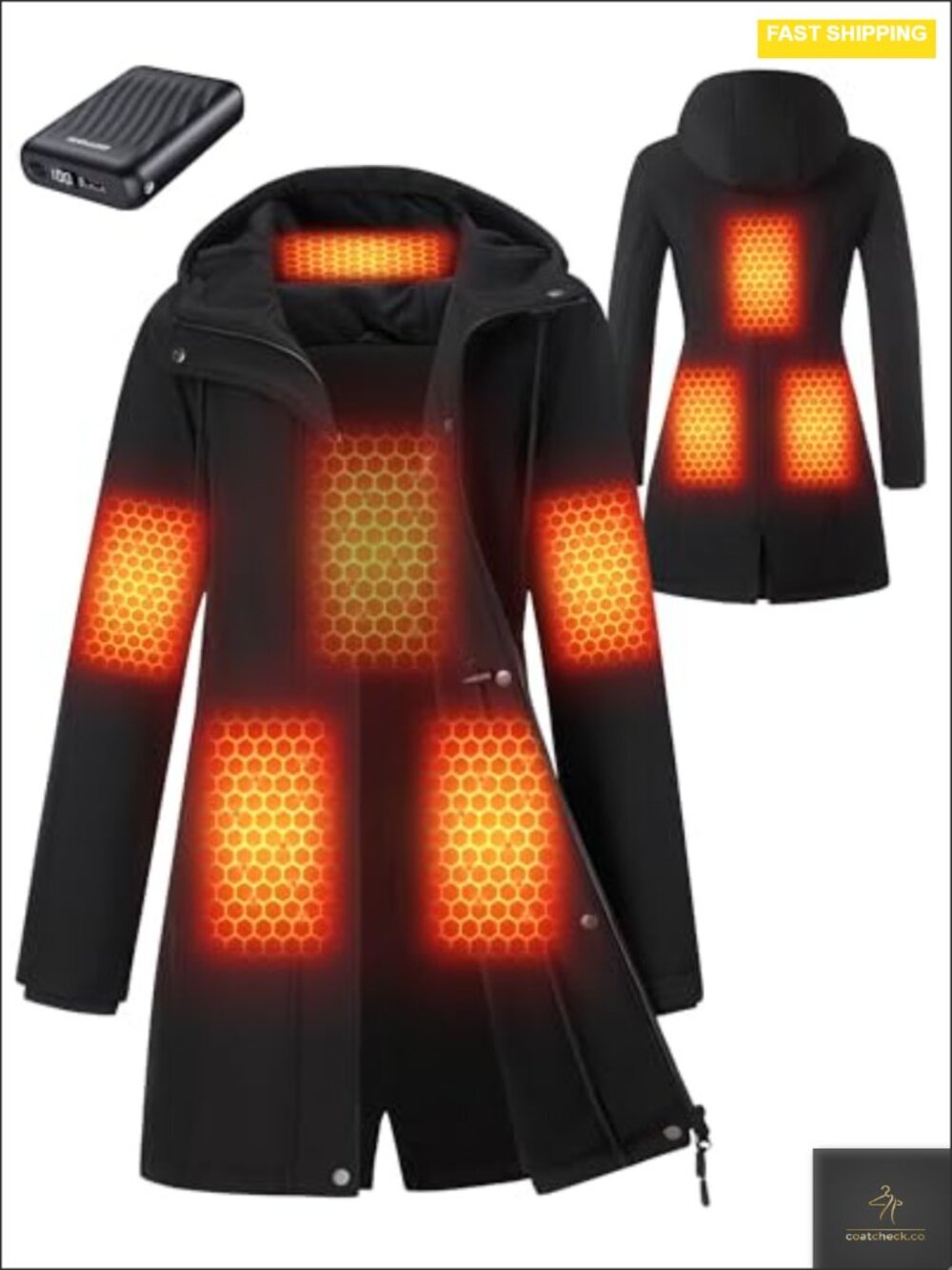 Heated Jacket Women Graphene Fleece Lined 18400mAh Battery